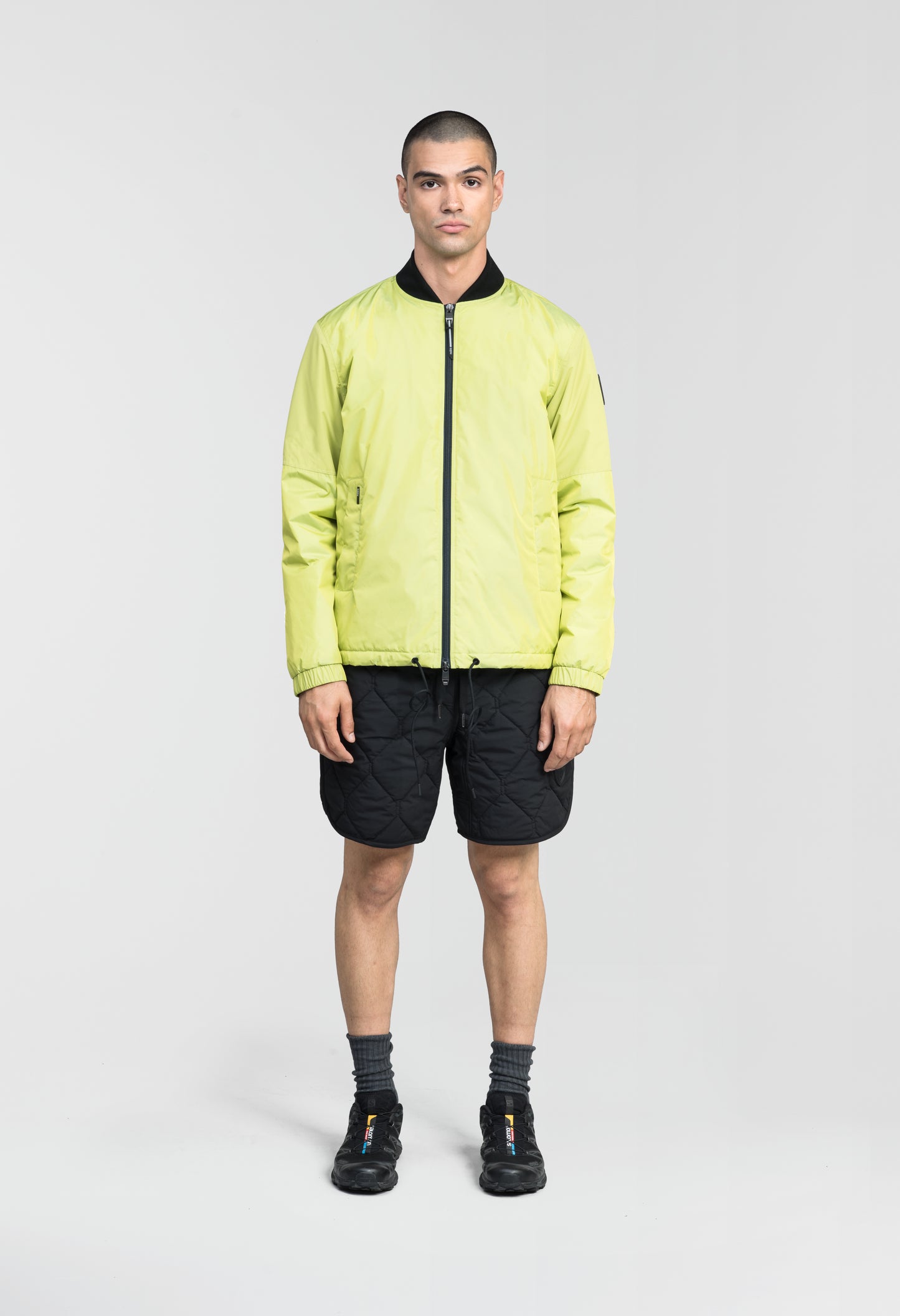 Edgemont Men's Tailored Coach Jacket in hip length, rib knit collar, elastic cuffs, centre front two-wau zipper, single welt waist pockets, adjustable waist drawstring, in Sulphur Spring