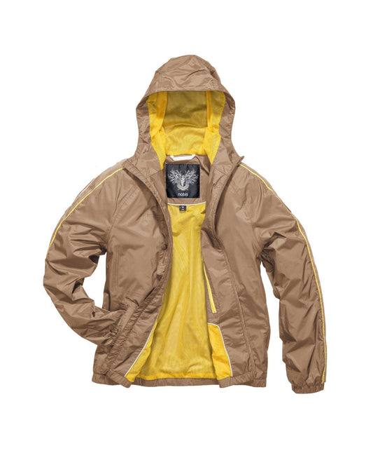 Men's waist length windbreaker with hood in Cork + Cork