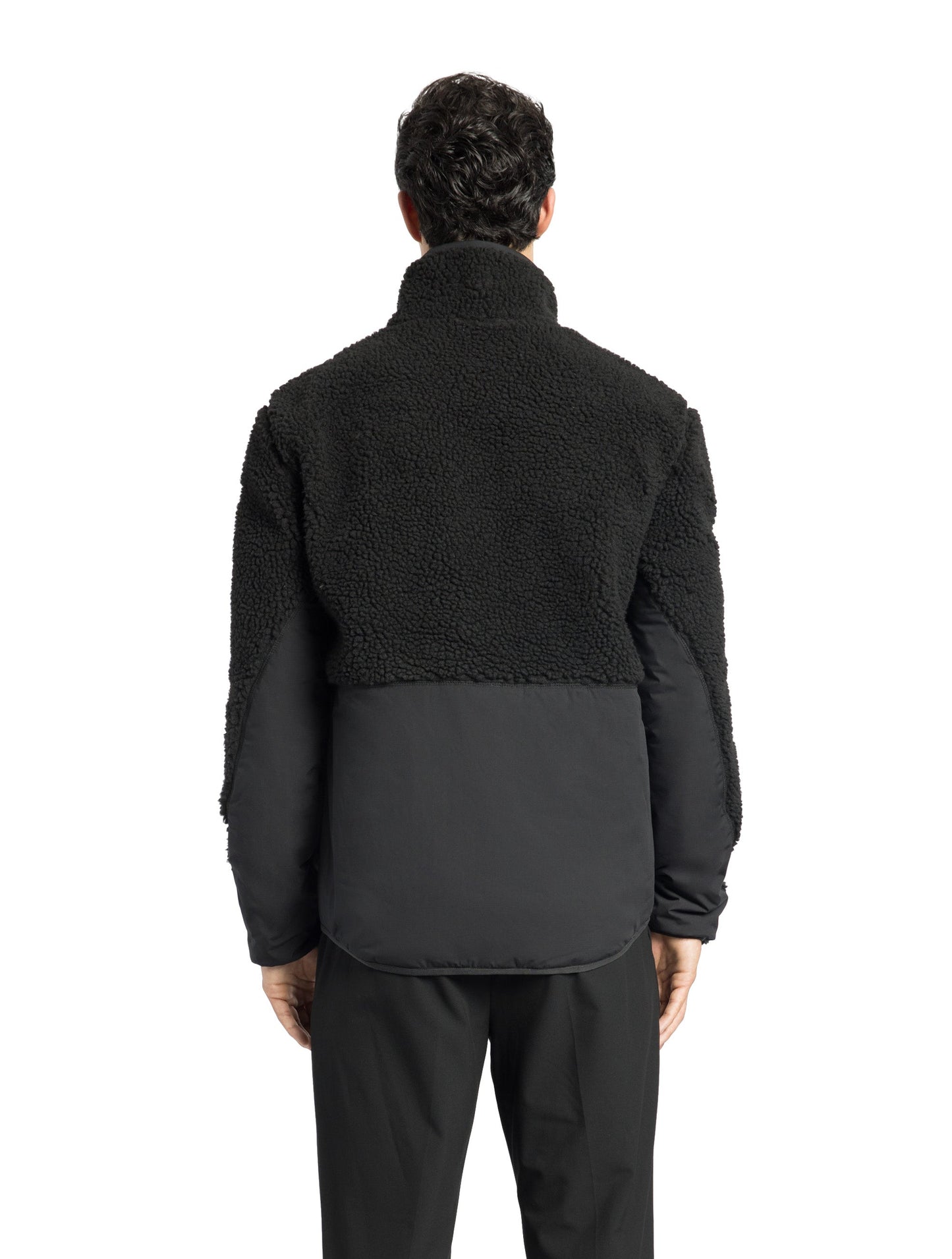 Kepler Men's Berber Zip Front Sweater in hip length, premium berber and stretch ripstop fabrication, Primaloft Gold Insulation Active+, two-way centre-front zipper, zipper pocket at left chest, magnetic closure flap pockets at waist with additional side-entry pockets, in Black