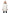 Men's thigh length down-filled parka with removable hood and removable coyote fur trim in Chalk