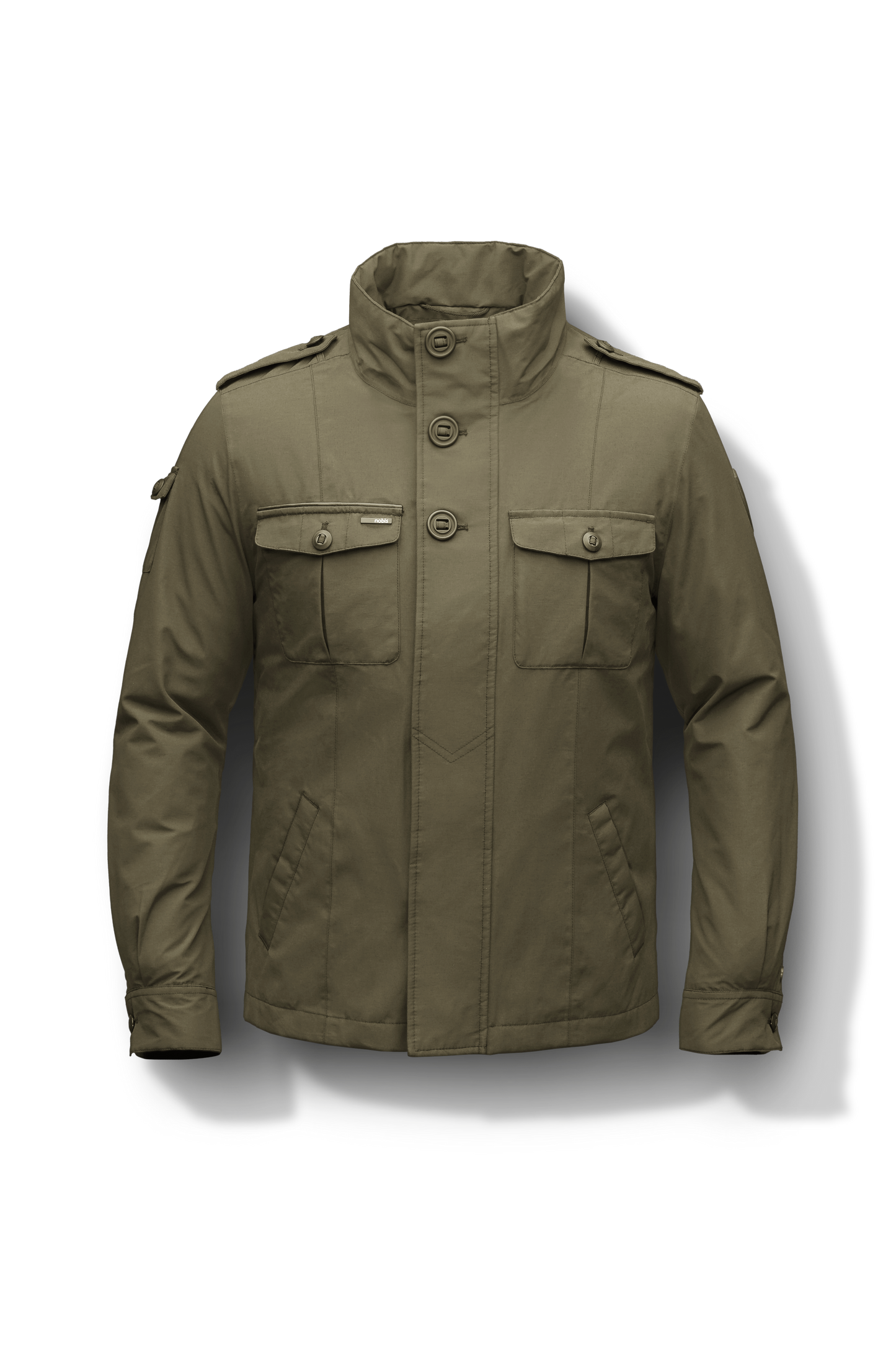 Men's waist length military style jacket in Fatigue