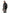 Men's down fileld waist length bomber jacket with shirt style rabbit fur collar in Black