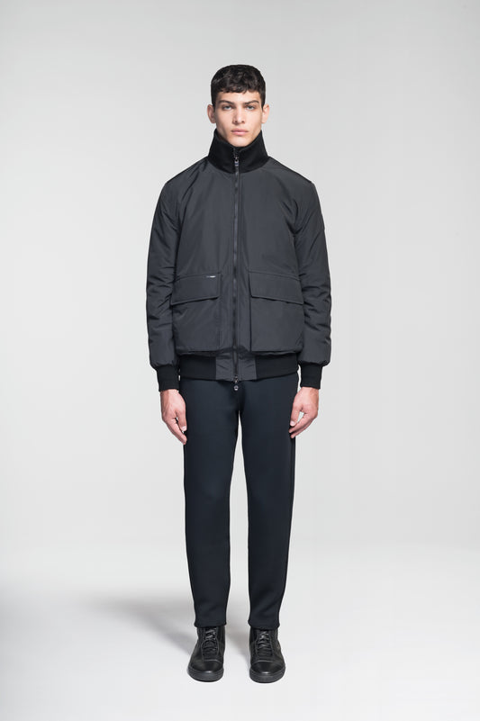 Flint Men's Tailored Rib Collar Jacket + Black