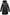 Women's thigh length down parka with removable hood and faux fur trim in Black