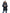 Women's hip length down parka with tonal fur trim in Cy Black