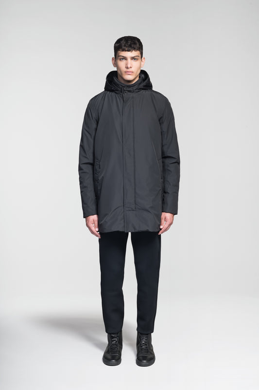 Pike Men's Tailored Mac Coat + Black