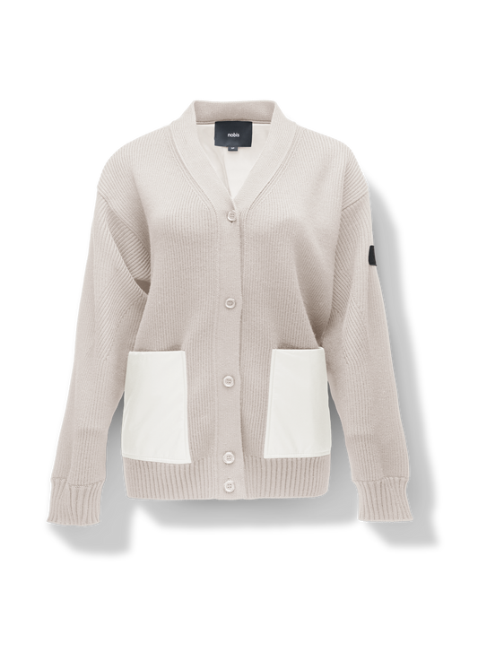 Riga Tailored Button Front Cardigan + Wheat