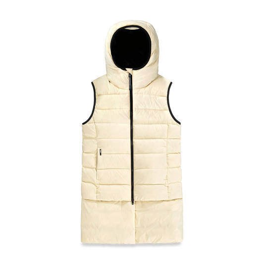 Saratoga puffer vest in Wheat + Wheat