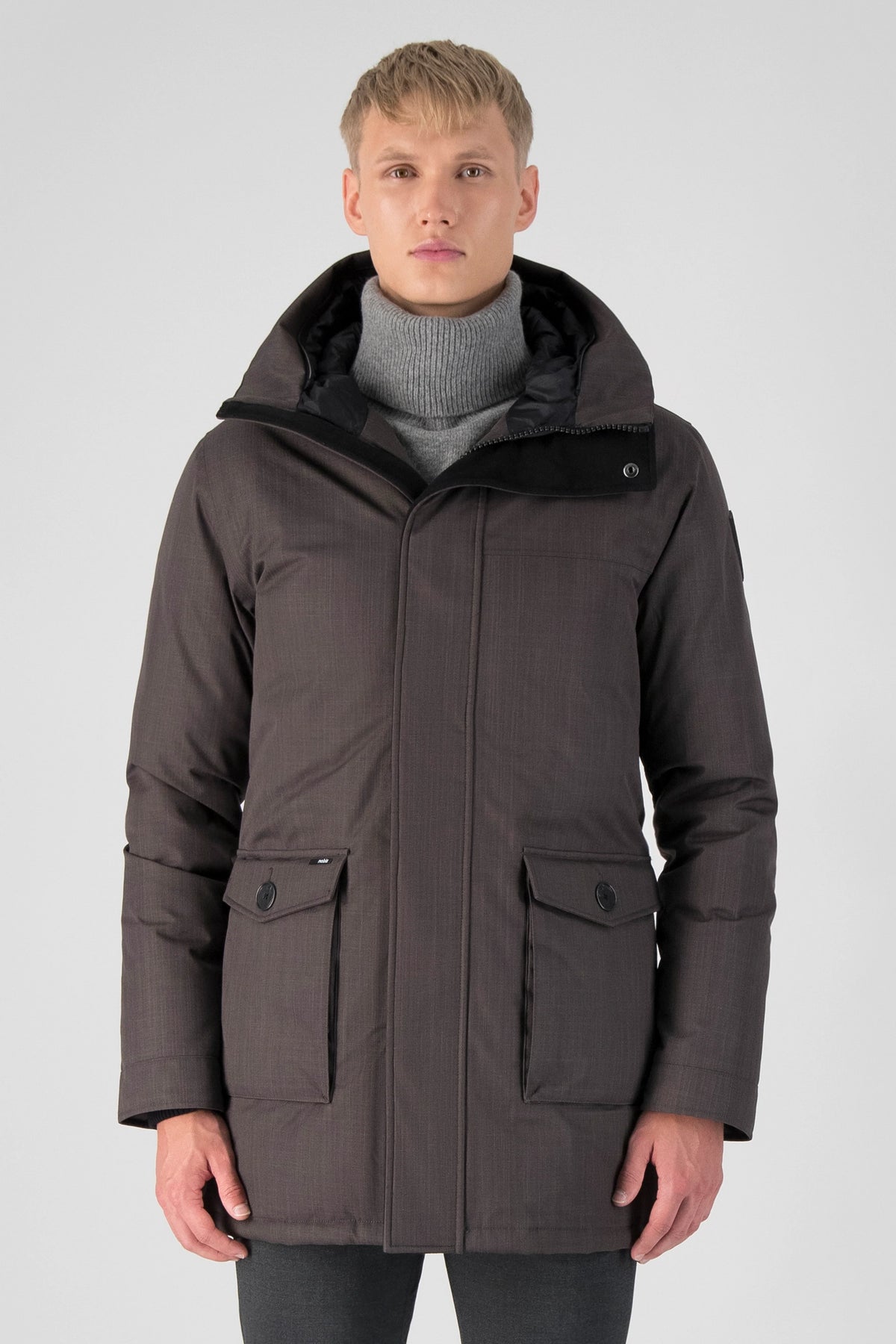 Yves Furless Men's Parka - Steel Grey