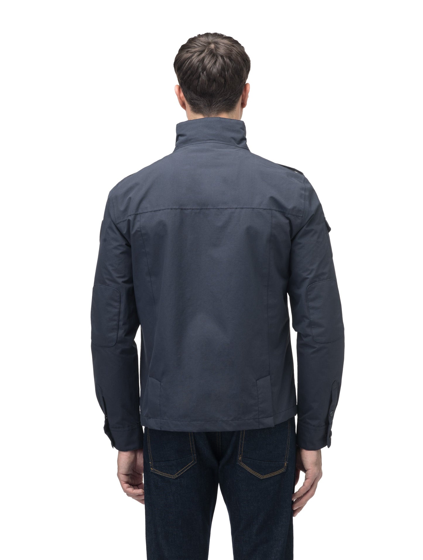 Men's waist length military style jacket in Navy