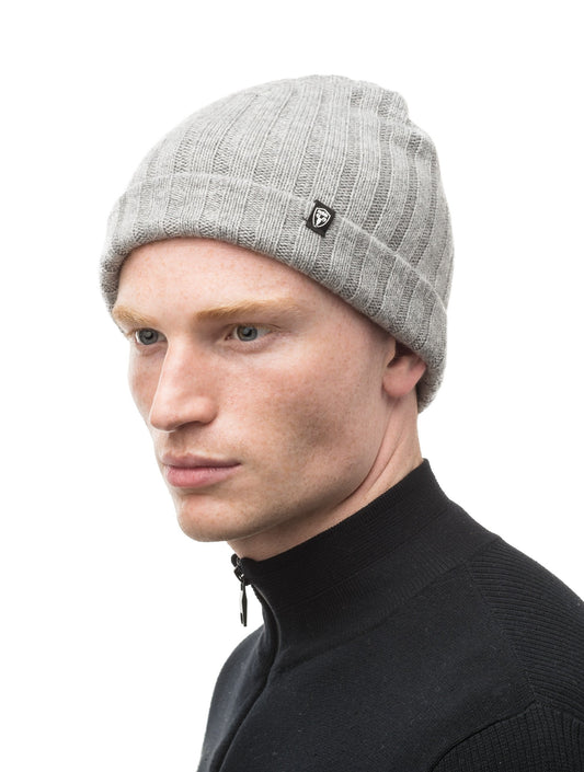 Slouchy wool cashmere knit scarf in Heather Grey + Heather Grey